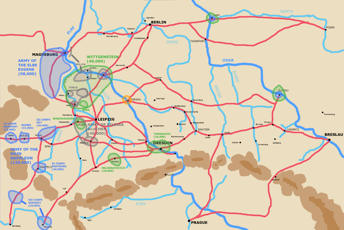 A map showing the theatre of operations April 25th 1813.