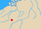 Map of Low Countries with battle of Jemappes marked.