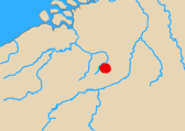 Map of Low Countries with battle of Neerwinden marked.