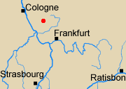 Map of Rhineland with Altenkirchen marked.