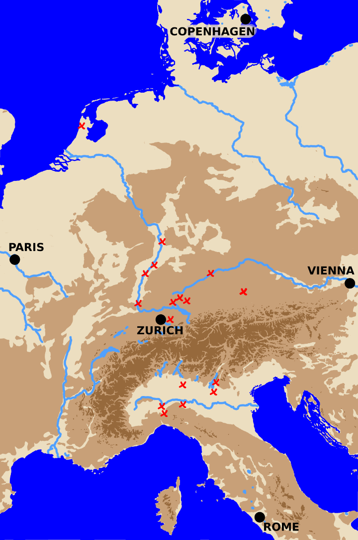 A map showing battles in Central Europe from 1797 to 1800.