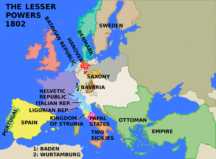A Map of the European Great Powers in 1802.