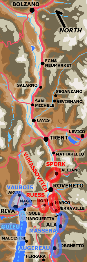 A map showing Adige Valley September 3rd.
