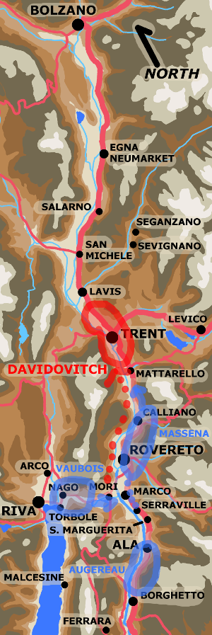 A map showing Adige Valley September 4th.