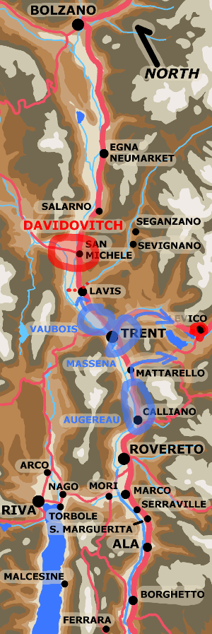 A map showing Adige Valley September 5th.