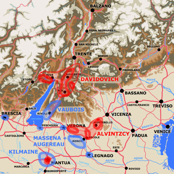 A map showing unit movements to November 15th 1796.