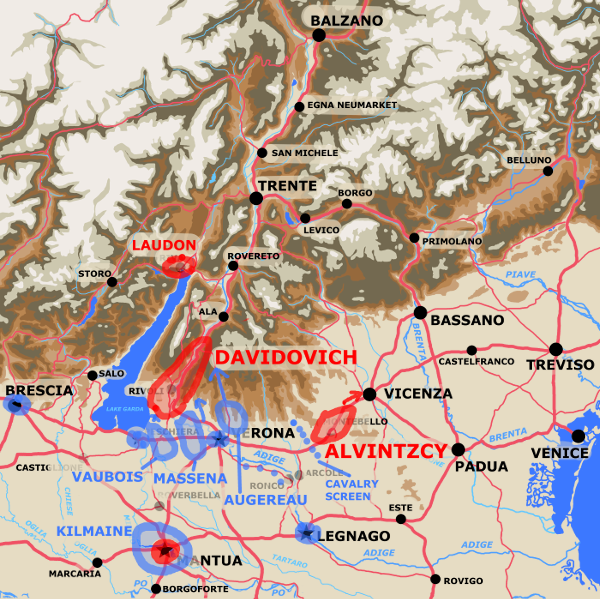 A map showing situation November 18th 1796 and afterwards.