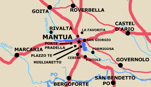 A map showing Mantua area.