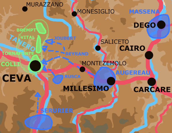 A map showing the Ceva area on April 16th.